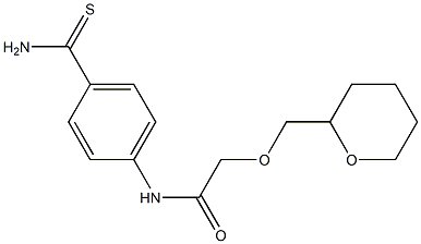 N-(4-carbamothioylphenyl)-2-(oxan-2-ylmethoxy)acetamide 구조식 이미지