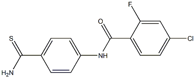 N-(4-carbamothioylphenyl)-4-chloro-2-fluorobenzamide 구조식 이미지