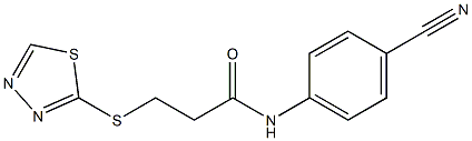 N-(4-cyanophenyl)-3-(1,3,4-thiadiazol-2-ylsulfanyl)propanamide 구조식 이미지