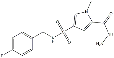 N-(4-fluorobenzyl)-5-(hydrazinocarbonyl)-1-methyl-1H-pyrrole-3-sulfonamide 구조식 이미지