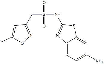 N-(6-amino-1,3-benzothiazol-2-yl)-1-(5-methyl-1,2-oxazol-3-yl)methanesulfonamide 구조식 이미지