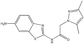 N-(6-amino-1,3-benzothiazol-2-yl)-2-(3,5-dimethyl-1H-pyrazol-1-yl)acetamide Structure