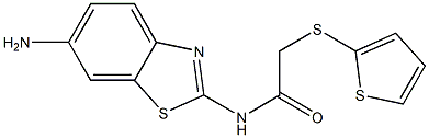 N-(6-amino-1,3-benzothiazol-2-yl)-2-(thiophen-2-ylsulfanyl)acetamide 구조식 이미지