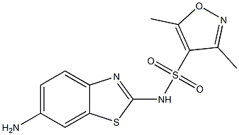 N-(6-amino-1,3-benzothiazol-2-yl)-3,5-dimethyl-1,2-oxazole-4-sulfonamide Structure