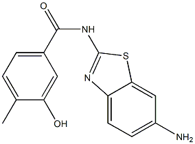 N-(6-amino-1,3-benzothiazol-2-yl)-3-hydroxy-4-methylbenzamide 구조식 이미지