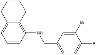 N-[(3-bromo-4-fluorophenyl)methyl]-5,6,7,8-tetrahydronaphthalen-1-amine 구조식 이미지