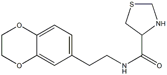 N-[2-(2,3-dihydro-1,4-benzodioxin-6-yl)ethyl]-1,3-thiazolidine-4-carboxamide 구조식 이미지