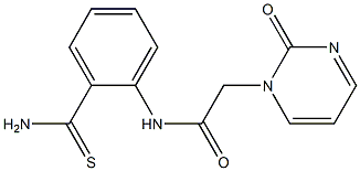 N-[2-(aminocarbonothioyl)phenyl]-2-(2-oxopyrimidin-1(2H)-yl)acetamide 구조식 이미지