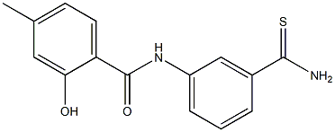 N-[3-(aminocarbonothioyl)phenyl]-2-hydroxy-4-methylbenzamide 구조식 이미지