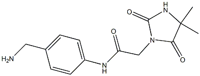 N-[4-(aminomethyl)phenyl]-2-(4,4-dimethyl-2,5-dioxoimidazolidin-1-yl)acetamide 구조식 이미지