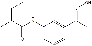 N-{3-[(1E)-N-hydroxyethanimidoyl]phenyl}-2-methylbutanamide 구조식 이미지