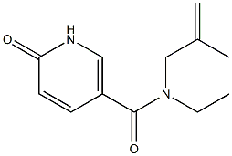 N-ethyl-N-(2-methylprop-2-en-1-yl)-6-oxo-1,6-dihydropyridine-3-carboxamide 구조식 이미지