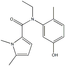 N-ethyl-N-(5-hydroxy-2-methylphenyl)-1,5-dimethyl-1H-pyrrole-2-carboxamide 구조식 이미지