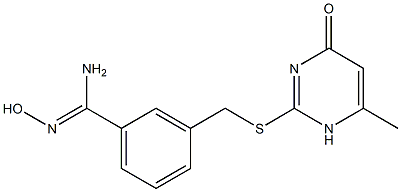 N'-hydroxy-3-{[(6-methyl-4-oxo-1,4-dihydropyrimidin-2-yl)sulfanyl]methyl}benzene-1-carboximidamide 구조식 이미지