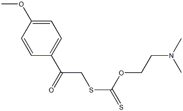 Dithiocarbonic acid O-(2-dimethylamino-ethyl) ester S-[2-(4-methoxy-phenyl)-2-oxo-ethyl] ester Structure