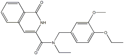 3-Isoquinolinecarboxamide,  N-[(4-ethoxy-3-methoxyphenyl)methyl]-N-ethyl-1,2-dihydro-1-oxo- 구조식 이미지