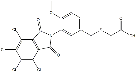 2-((4-METHOXY-3-(4,5,6,7-TETRACHLORO-1,3-DIOXOISOINDOLIN-2-YL)PHENYL)METHYLTHIO)ACETIC ACID 구조식 이미지