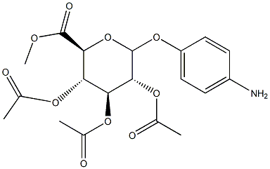 4-Aminophenyl 2,3,4-Tri-O-acetyl--D-glucuronide, Methyl Ester 구조식 이미지