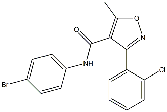 N-(4-bromophenyl)-3-(2-chlorophenyl)-5-methyl-4-isoxazolecarboxamide 구조식 이미지