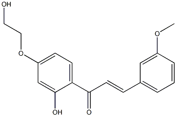 1-[2-hydroxy-4-(2-hydroxyethoxy)phenyl]-3-(3-methoxyphenyl)-2-propen-1-one 구조식 이미지