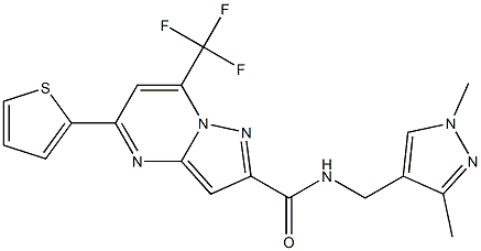 N-[(1,3-dimethyl-1H-pyrazol-4-yl)methyl]-5-(2-thienyl)-7-(trifluoromethyl)pyrazolo[1,5-a]pyrimidine-2-carboxamide 구조식 이미지