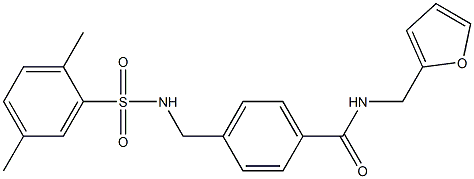 4-({[(2,5-dimethylphenyl)sulfonyl]amino}methyl)-N-(2-furylmethyl)benzamide 구조식 이미지