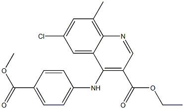 ethyl 6-chloro-4-[4-(methoxycarbonyl)anilino]-8-methyl-3-quinolinecarboxylate Structure