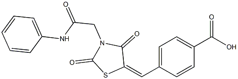 4-{[3-(2-anilino-2-oxoethyl)-2,4-dioxo-1,3-thiazolidin-5-ylidene]methyl}benzoic acid Structure