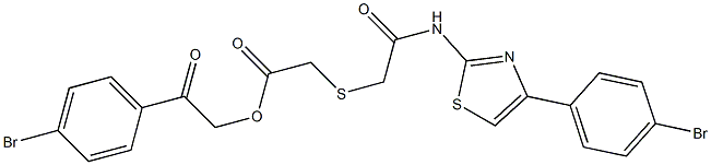 2-(4-bromophenyl)-2-oxoethyl [(2-{[4-(4-bromophenyl)-1,3-thiazol-2-yl]amino}-2-oxoethyl)sulfanyl]acetate 구조식 이미지