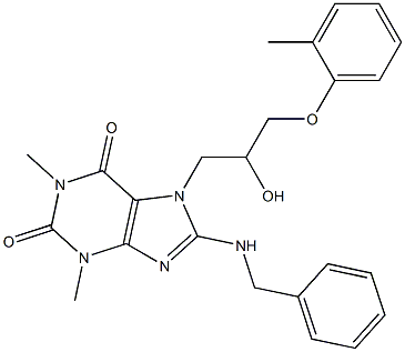 8-(benzylamino)-7-[2-hydroxy-3-(2-methylphenoxy)propyl]-1,3-dimethyl-3,7-dihydro-1H-purine-2,6-dione Structure