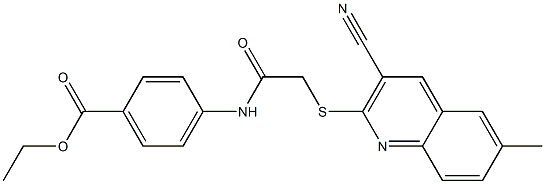 ethyl 4-({[(3-cyano-6-methyl-2-quinolinyl)sulfanyl]acetyl}amino)benzoate 구조식 이미지