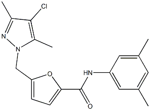 5-[(4-chloro-3,5-dimethyl-1H-pyrazol-1-yl)methyl]-N-(3,5-dimethylphenyl)-2-furamide Structure