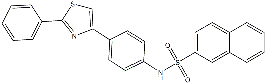 N-[4-(2-phenyl-1,3-thiazol-4-yl)phenyl]-2-naphthalenesulfonamide 구조식 이미지