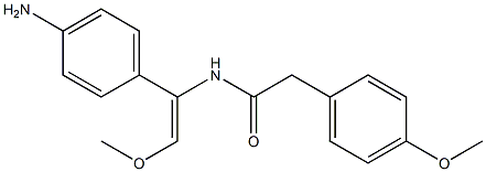 N-[1-(4-aminophenyl)-2-methoxyvinyl]-2-(4-methoxyphenyl)acetamide 구조식 이미지