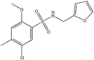 5-chloro-N-(2-furylmethyl)-2-methoxy-4-methylbenzenesulfonamide Structure