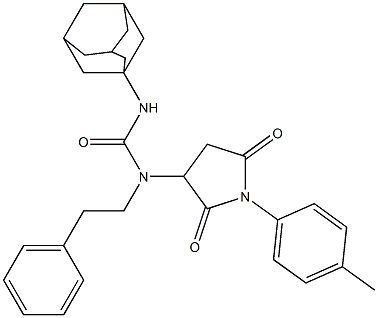 N'-(1-adamantyl)-N-[1-(4-methylphenyl)-2,5-dioxo-3-pyrrolidinyl]-N-(2-phenylethyl)urea Structure