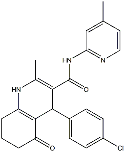 4-(4-chlorophenyl)-2-methyl-N-(4-methylpyridin-2-yl)-5-oxo-1,4,5,6,7,8-hexahydroquinoline-3-carboxamide 구조식 이미지