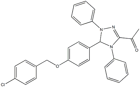 1-(5-{4-[(4-chlorobenzyl)oxy]phenyl}-1,4-diphenyl-4,5-dihydro-1H-1,2,4-triazol-3-yl)ethanone Structure