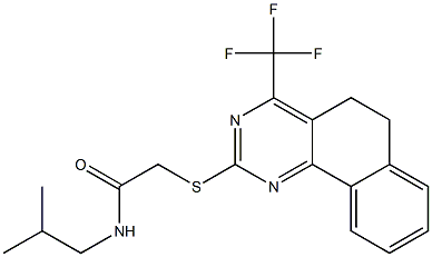 N-isobutyl-2-{[4-(trifluoromethyl)-5,6-dihydrobenzo[h]quinazolin-2-yl]sulfanyl}acetamide Structure