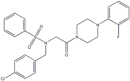 N-(4-chlorobenzyl)-N-{2-[4-(2-fluorophenyl)-1-piperazinyl]-2-oxoethyl}benzenesulfonamide 구조식 이미지