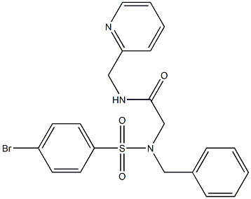 2-[[(4-bromophenyl)sulfonyl](phenylmethyl)amino]-N-(pyridin-2-ylmethyl)acetamide 구조식 이미지
