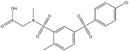 [({5-[(4-chlorophenyl)sulfonyl]-2-methylphenyl}sulfonyl)(methyl)amino]acetic acid Structure