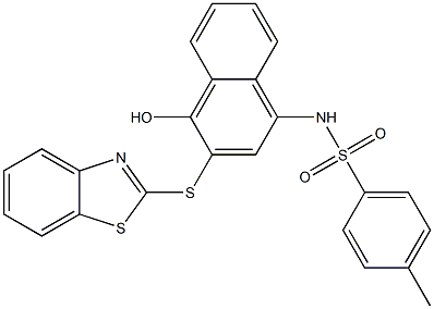 N-[3-(1,3-benzothiazol-2-ylsulfanyl)-4-hydroxy-1-naphthyl]-4-methylbenzenesulfonamide 구조식 이미지