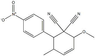 6-{4-nitrophenyl}-2-methoxy-5-methyl-3-cyclohexene-1,1-dicarbonitrile 구조식 이미지