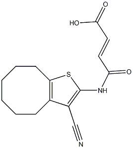 4-[(3-cyano-4,5,6,7,8,9-hexahydrocycloocta[b]thien-2-yl)amino]-4-oxo-2-butenoic acid Structure