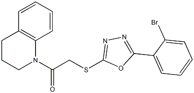 5-(2-bromophenyl)-1,3,4-oxadiazol-2-yl 2-(3,4-dihydro-1(2H)-quinolinyl)-2-oxoethyl sulfide 구조식 이미지