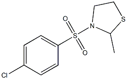 3-[(4-chlorophenyl)sulfonyl]-2-methyl-1,3-thiazolidine Structure