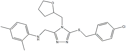 N-{[5-[(4-chlorobenzyl)sulfanyl]-4-(tetrahydro-2-furanylmethyl)-4H-1,2,4-triazol-3-yl]methyl}-2,4-dimethylaniline Structure