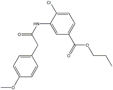 propyl 4-chloro-3-{[(4-methoxyphenyl)acetyl]amino}benzoate 구조식 이미지