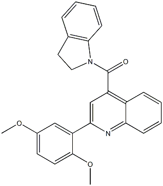 4-(2,3-dihydro-1H-indol-1-ylcarbonyl)-2-(2,5-dimethoxyphenyl)quinoline Structure